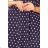 241-1 STELLA Dress with a neckline - dark blue in polka dots
