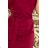 240-2 ROXI dress with asymmetrical skirt and belt - burgundy
 NMC-240-2