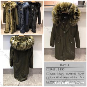 Bunda zimní s kapucí a kožešinou (s-l) K-ZELL ITALSKá MODA KZE198153