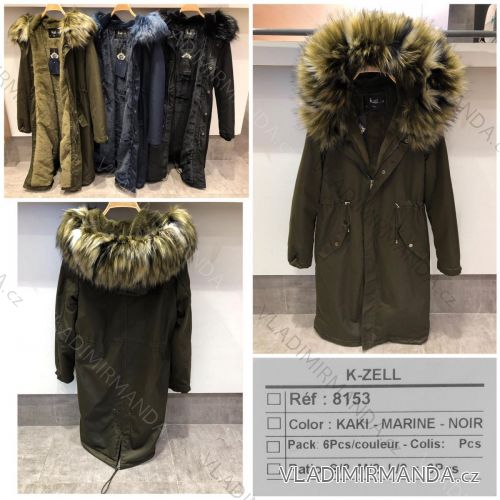 Bunda zimná s kapucňou a kožušinou (sl) K-ZELL TALIANSKÁ MÓDA KZE198153
