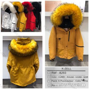 Bunda zimní s kapucí a kožešinou (s-l) K-ZELL ITALSKá MODA KZE198293