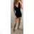 Überlagerte modische kurze ärmellose Damen (uni sl) MODA ITALY IM918133 schwarz