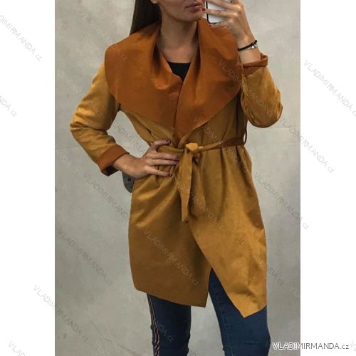 Kabát broušená koženka dámský (uni s/m) ITALSKÁ MÓDA IM619035