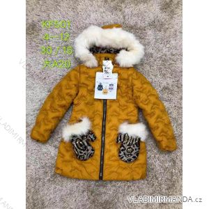 Kabát zimní s kapucí a kožíškem dětský dorost dívčí (4-12 let) SAD SAD21KF501