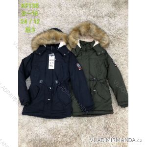 Kabát zimní s kapucí a kožíškem dorost dívčí (8-18 let) SAD SAD19KF136