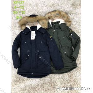 Kabát zimní s kapucí a kožíškem dětský dorost dívčí (4-12 let) SAD SAD19KF137