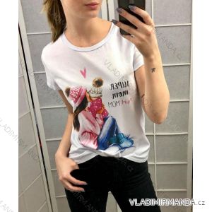 Tričko krátký rukáv dámské maminka baby girl (UNI S/M) ITALSKÁ MODA IM219384