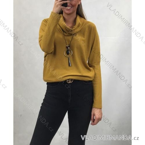 Tunika ROLÁK TEPLÁ DLOUHÝ RUKÁV dámskÁ se šperkem (uni S/M) ITALSKá MóDA IM919964