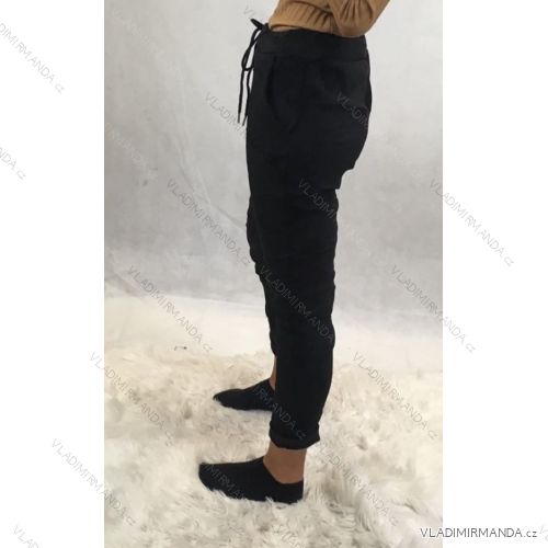 Kalhoty dlouhé do pasu semišové dámské (uni s/m) ITALSKá MóDA IM9194013
