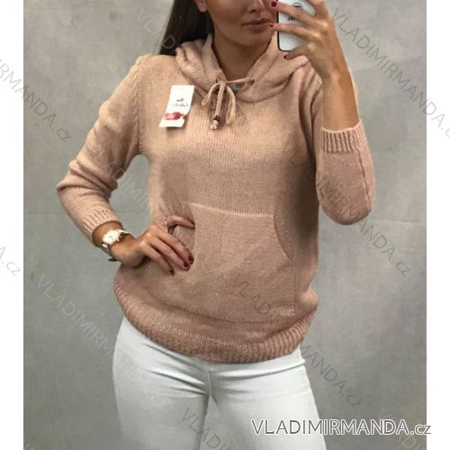 Svetr pulovr s kapucí dámský (uni s/l) ITALSKá MóDA IM319457