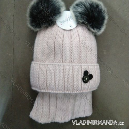 Women's winter hat and necklace (ONE SIZE) WROBI POLAND PV319489
