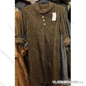 Šaty teplé dlouhý rukáv dámské nadrozměrné (uni XL/2XL) ITALSKá MóDA IM12190108