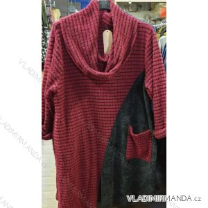 Šaty teplé dlouhý rukáv s kapsičkou dámské nadrozměrné (uni XL/2XL) ITALSKá MóDA IM12190115