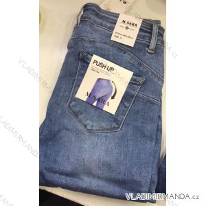 Rifle jeans push up dlouhé dámské větší (29-38) M.SARA MA519S1206-4