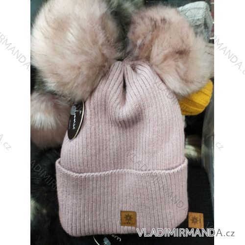 Winter cap with two pompons women (ONE SIZE) WOOLK POL219042