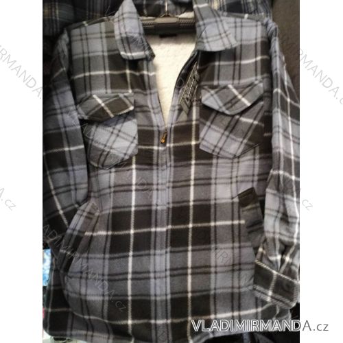Košeľa zateplená baránkom na zips dlhý rukáv pánska (m-3XL) HENXING MA919805