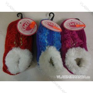 Papuče pletené teplé dětské dívčí AMZF W-02