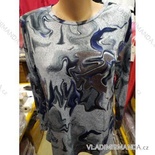 Tričko teplé dlouhý rukáv dámské nadrozměrné (L-3XL) DUNAUONE PM119266