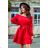 265-4 DAISY Dress with frills - RED
