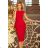 192-5 Elegant Midi Dress with Frill - RED
