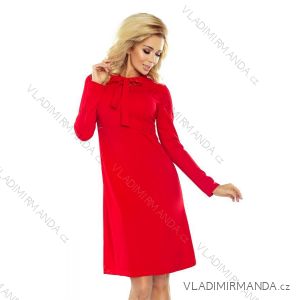 OLA lichoběžníkové šaty s vazbou na krku - červená 158-2
 NMC-158-2