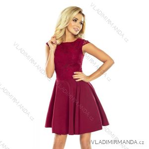 Kleid MARTA mit Spitze - Burgunder Farbe 157-3
 NMC-157-3