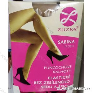 Punčochové kalhoty elastické bez elastického sedu a špice dámské 17DEN (23-27) ZUZKA ZUZ19SABINA