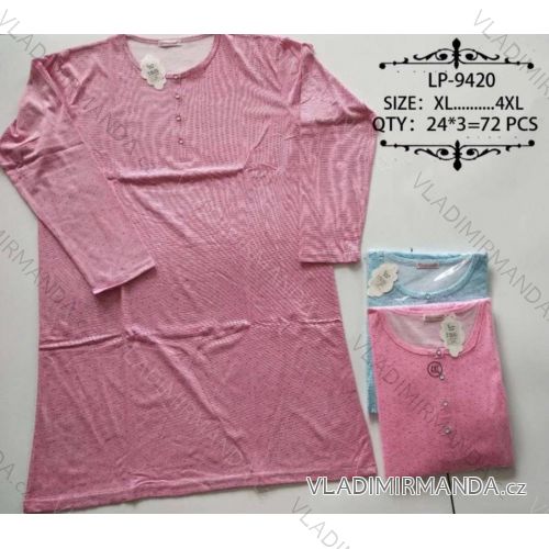 Košele nočné dlhý rukáv dámska nadrozmerná (xl-4XL) VALERIE DREAM LP-9420