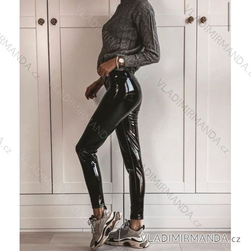 Legíny nohavice latex so zipsom (xs-m) Talianska móda LML20003

