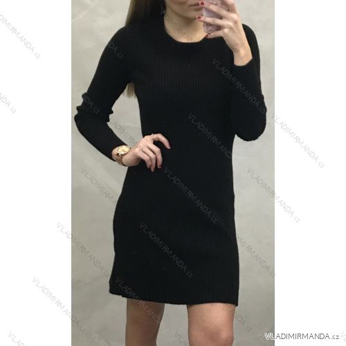 Šaty elegantní dámské (uni m/l) ITALSKá MóDA IMR19018/DR černé