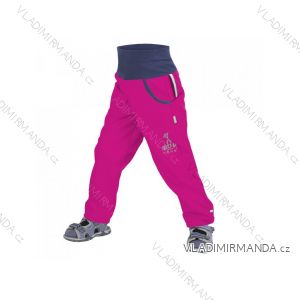 Kalhoty  softshellové bez zateplení  dětské dívčí FUCHSIOVÉ + REFLEXNÍ OBRÁZEK EVŽEN(98-116)  UN20014