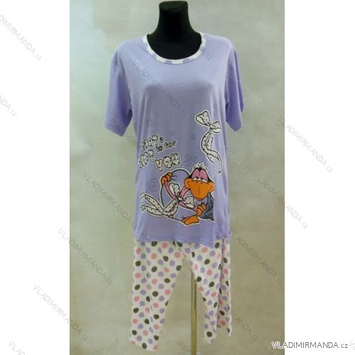 Pyžamo krátký rukáv 3/4 nohavice dámské bavlněné madrozměrné (m-3xl) VLOMOLLA SECRET 81082