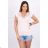 Blouse with an apricot lace neckline