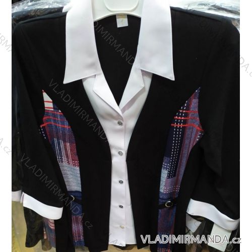 Tunika košeľa dlhý rukáv dámska nadrozmerná (l-4XL) POĽSKÁ MÓDA PM520017