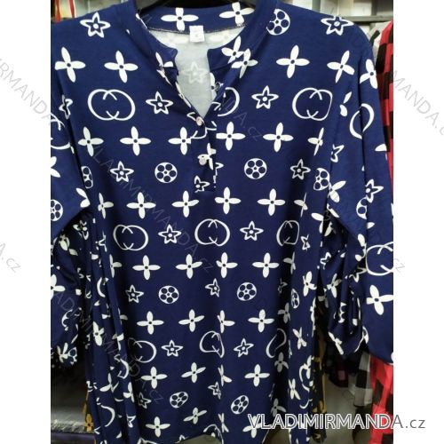 Šaty tunika prodloužená dlouhý rukáv dámské nadrozměrné (xl-4xl) POLSKÁ MÓDA PM120008