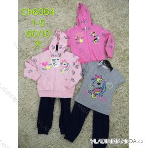 Súprava tepláky, mikina s kapucňou a tričko dojčenská detská dievčenské (1-5 rokov) SAD SAD20CH6064
