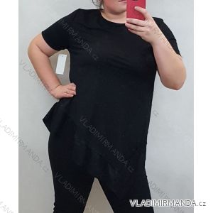 Tričko tunika krátký rukáv dámská (uni xl/2xl) ITALSKá MóDA IM720038