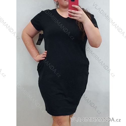Šaty klasik krátký rukáv dámské (uni xl/2xl) ITALSKá MóDA IM721010