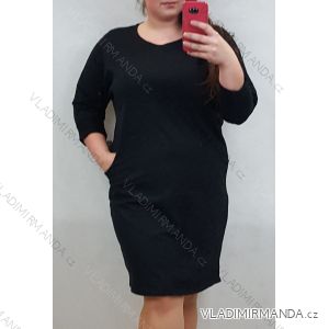 Šaty klasik dlouhý rukáv dámské nadrozměr (UNI L/2XL) ITALSKÁ MÓDA IM220041IM5