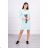 Dress with graphics and colorful 3D bow black