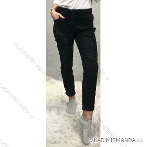 Kalhoty riflové dámské (s-xl) ITALSKá MóDA IM5193D-9009-3