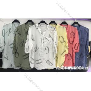 Tunika tričko 3/4 dlouhý rukáv dámská nadrozměrná (uni xl-xxl) ITALSKá MóDA IML20017