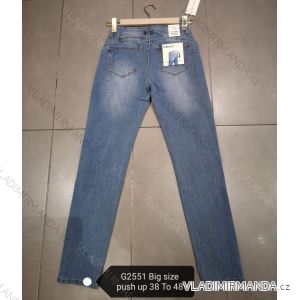 Rifle jeans push up dlouhé dámské nadrozměrné (38-48) JEWELLY LEXXURY LEX20G2551