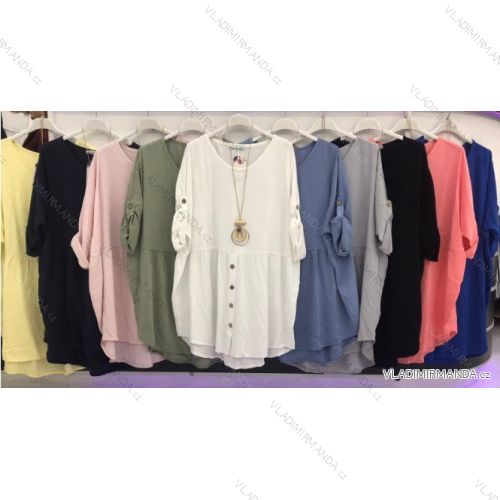 T-Shirt 3/4 Ärmel Damen mit Schmuck (uni M / L) ITALIENISCH MODA IM2195812