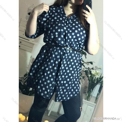 Košile dlouhý rukáv dámská nadrozměrná (UNI XL-2XL) ITALSKá MODA IM620022