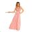 215-3 LEA Long Sleeveless Dress with Embroidered Cleavage - Pink

