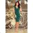 227-1 MEGAN Dress with a neckline - green color
