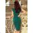 227-1 MEGAN Dress with a neckline - green color
