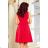 238-1 BETTY Flared Dress - Red + Polka Dots

