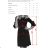 217-5 NEVA Trapezoidal Dress with Flared Sleeves - Black + Flowers
